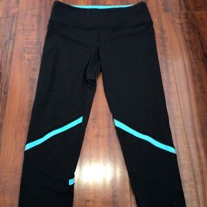 Black & neon blue workout pant